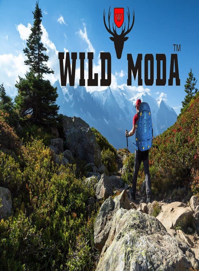 WILD MODA 70 LT WATERPROOF HIKING AND TREKKING BAG WITH LAPTOP COMPARTMENT (Blue & Black) - Image 3